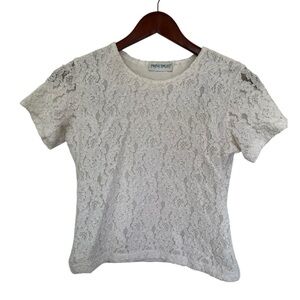 FREE with any purchase - Vintage White Lace Women's Top